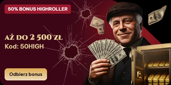Spinogambino 50% highroller bonus up to 2500 zł with code 50HIGH