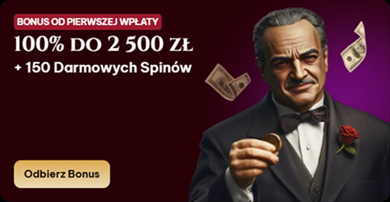 Spinogambino Casino 100% bonus up to 2500 ZL + 150 free spins banner