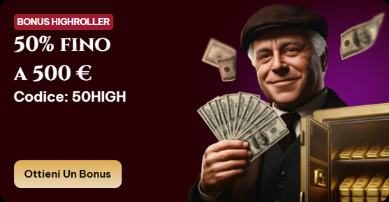 Spinogambino Casino 50% bonus up to €500 with code 50HIGH