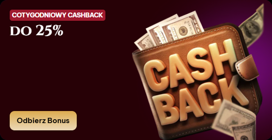 Weekly cashback up to 25% with bonus claim button