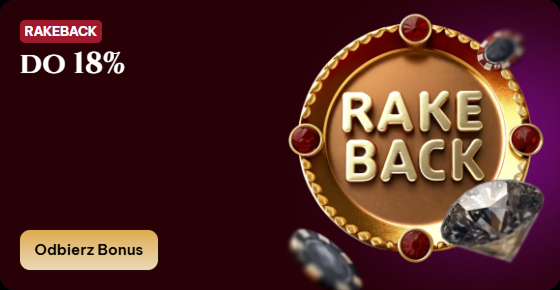 Spinogambino Casino Rakeback offer up to 18% with bonus claim button