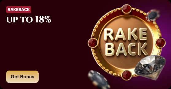 Spinogambino Casino rakeback offer up to 18% with diamonds