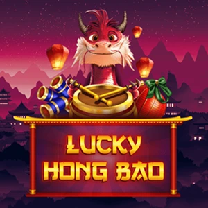 Lucky Hong Bao slot game with dragon, drums, and lanterns