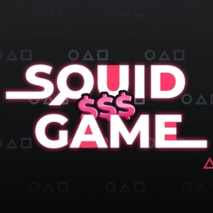 Squid Game title logo with dollar signs